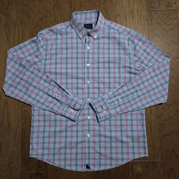UNTUCKit Performance Mens Shirt Small S Slim Fit Plaid Long Sleeve Casual Nylon - Picture 1 of 8